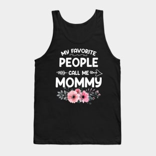 My Favorite People Call Me Mommy Pink Floral Mother's Day Tank Top